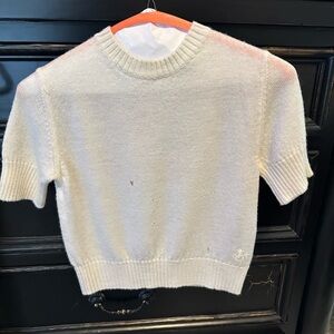 Jil Sander white embroidered sweater